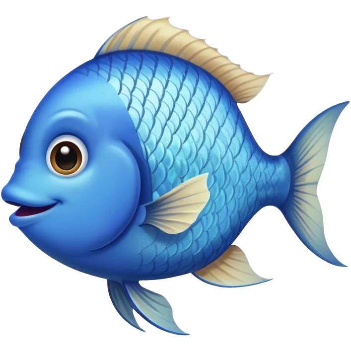 blue happy fish from the right side emoji