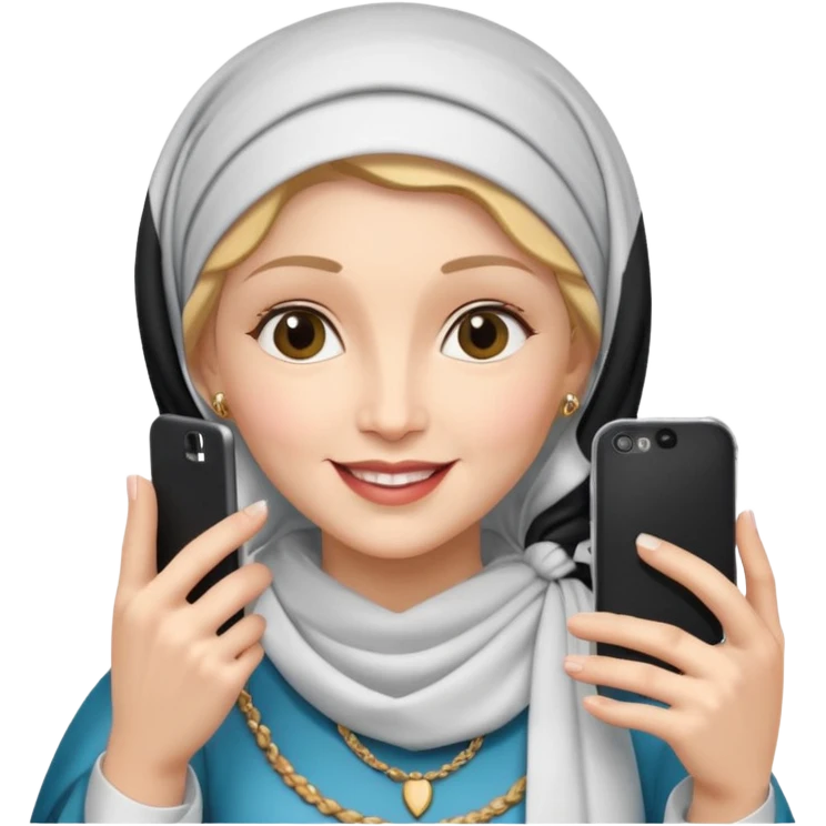 emoji della madonna che si scatta un selfie 
 emoji
