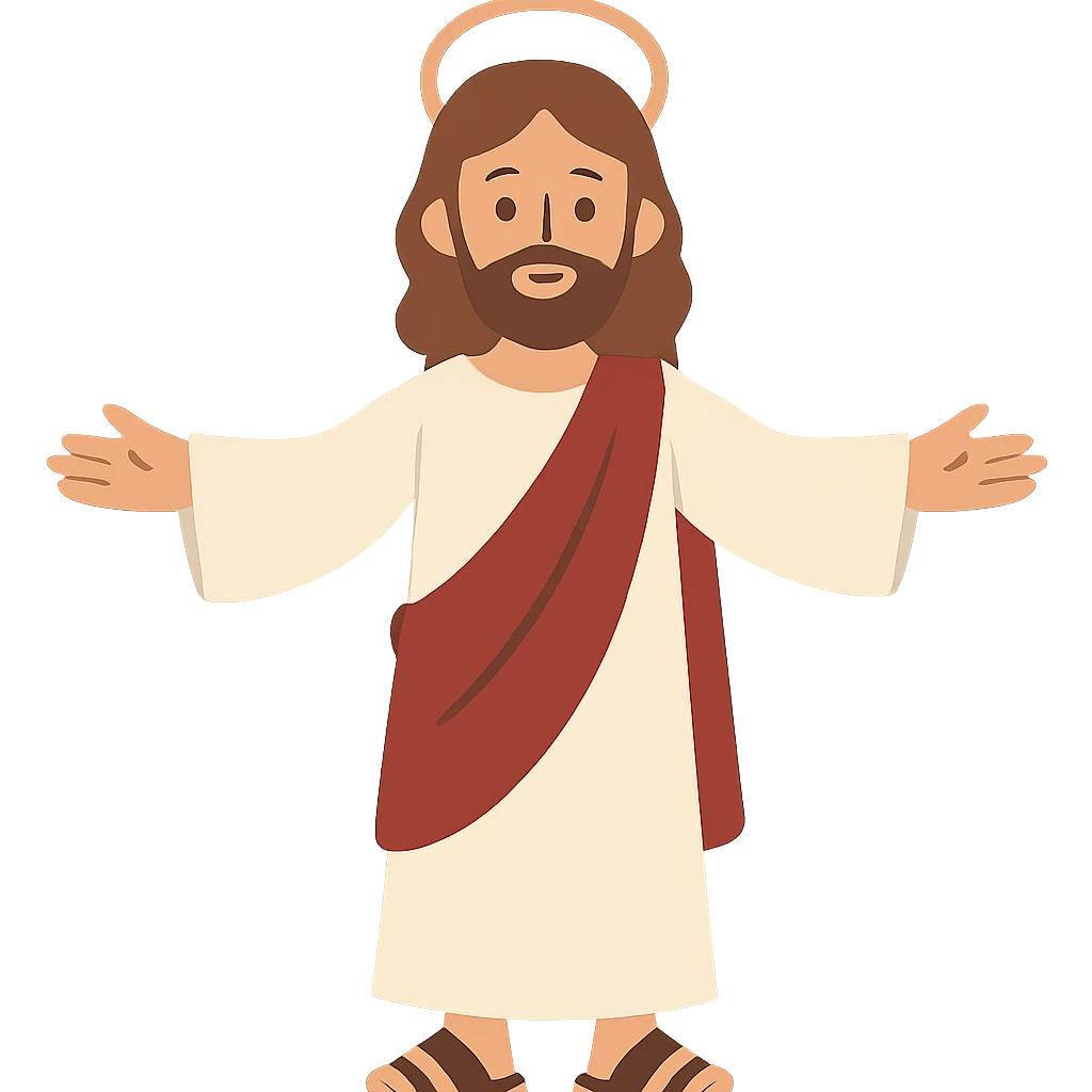flat toon style Jesus emoji