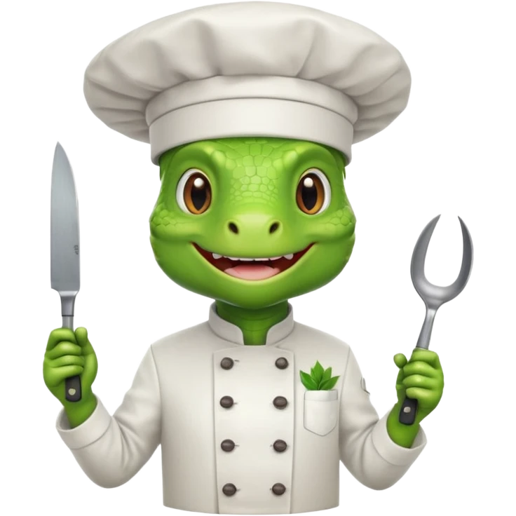 iguana chef with counter emoji