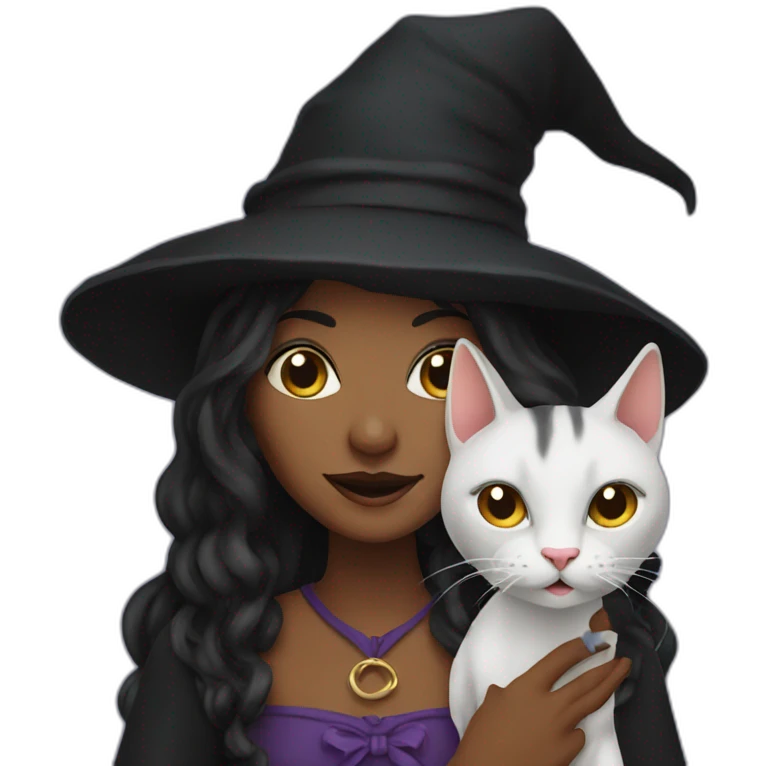Witch with cat emoji