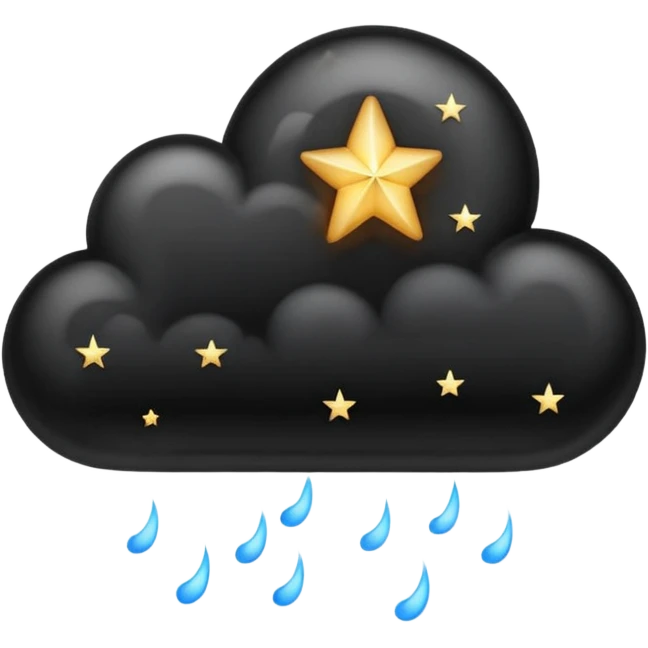 Black cloud with stars emoji