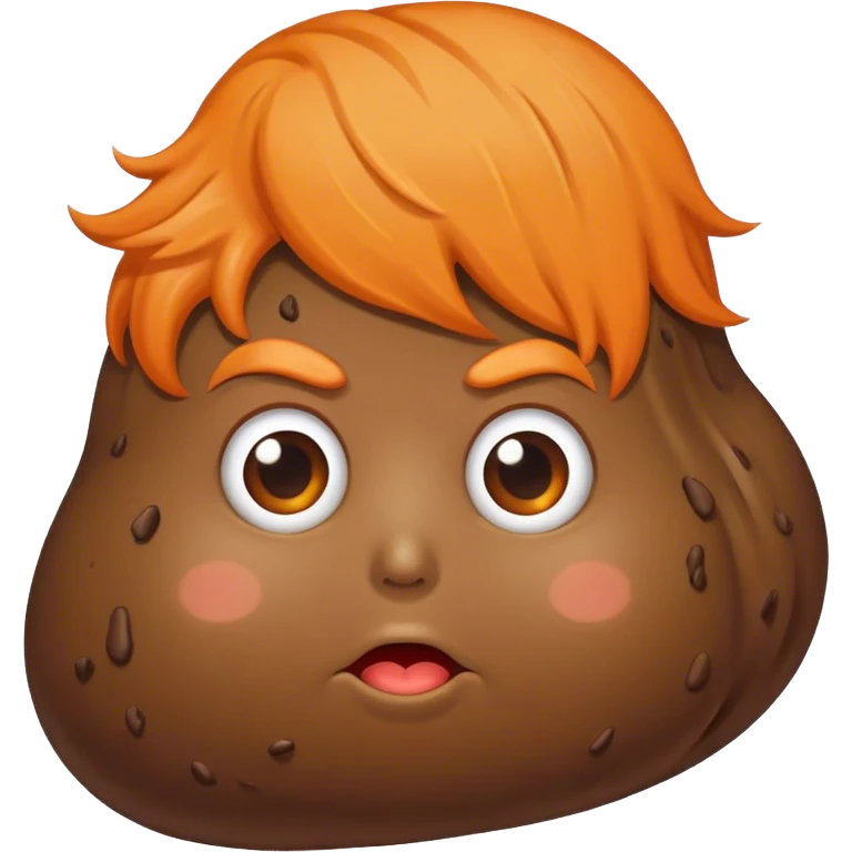 Blob of poop brown with orange with Donald Trump’s hair emoji