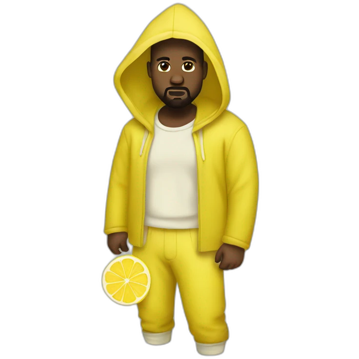 kanye west in a lemon costume emoji