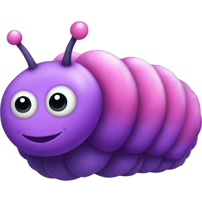purple pink caterpillar   emoji