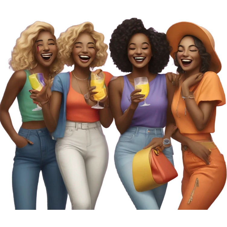 Girls having fun in Vegas emoji
