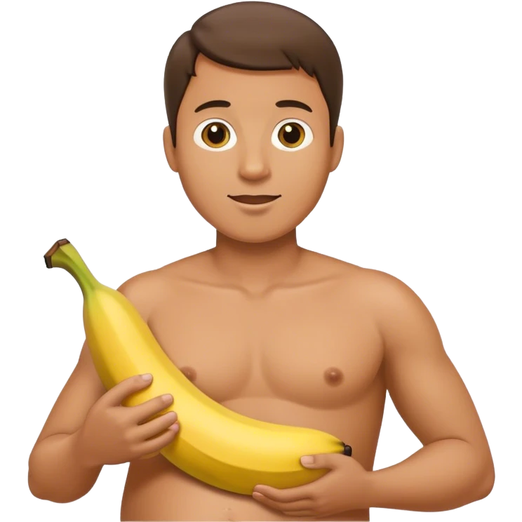 pregnant man holding a banana emoji