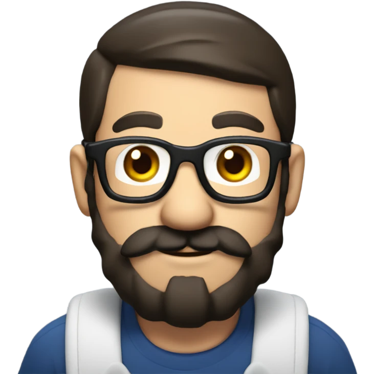 Super Mario in red hat with glasses and black beard emoji