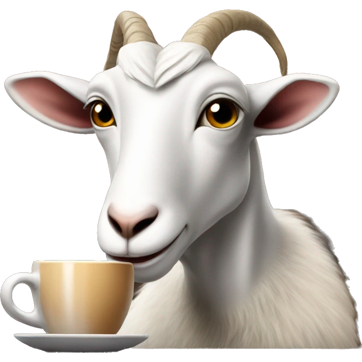 Goat drinking coffee at a bar emoji