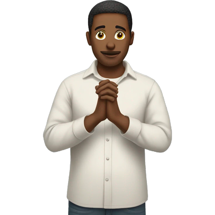 interested curious guy holding his hands together emoji