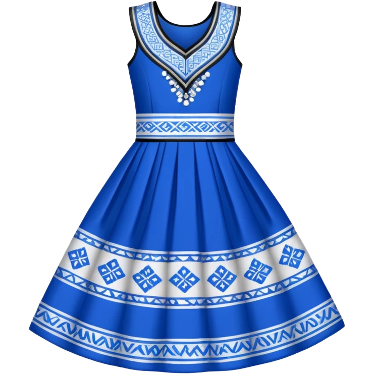 Make the Hmong dress blue, white, and black emoji