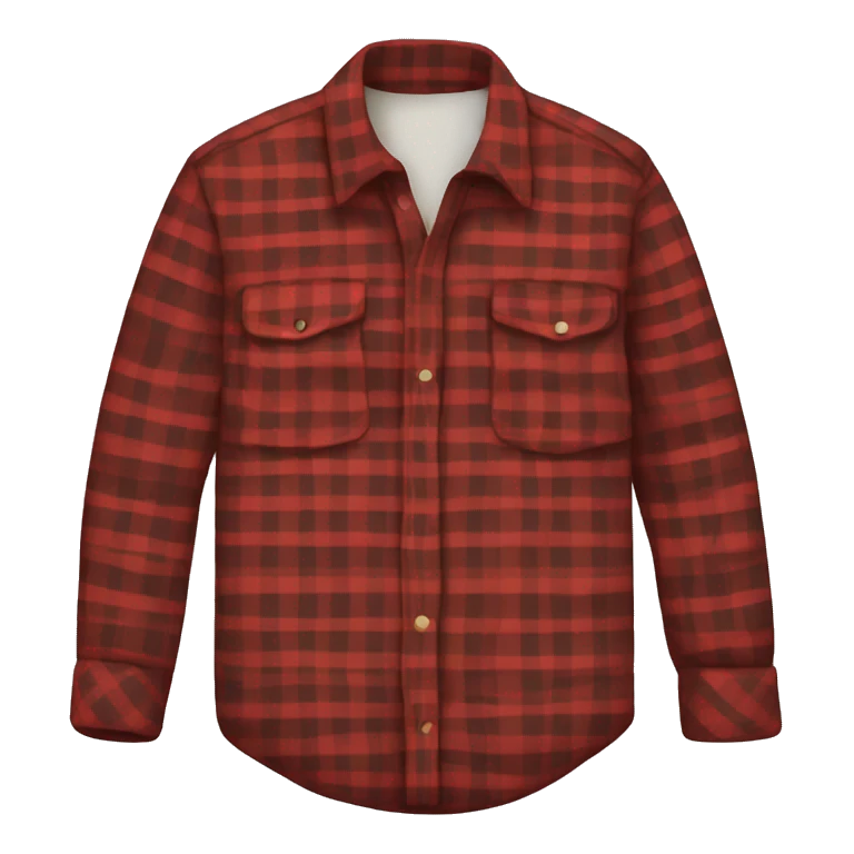 Red plaid flannel shirt emoji