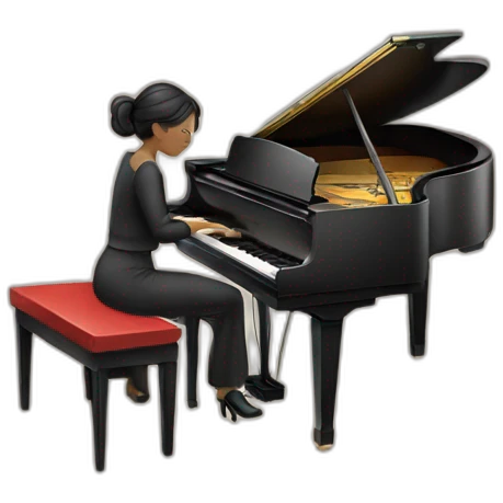 Mujer tocando piano emoji
