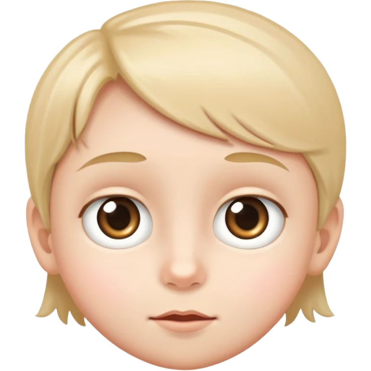 a child's face with big, bright eyes, simple and friendly emoji