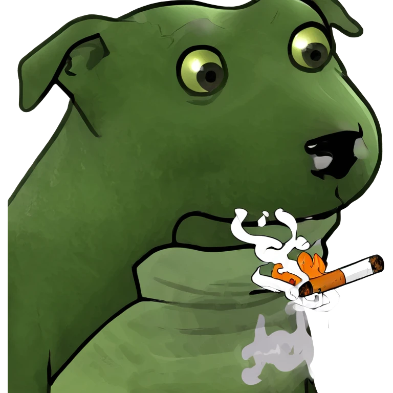 Dog smoking  emoji