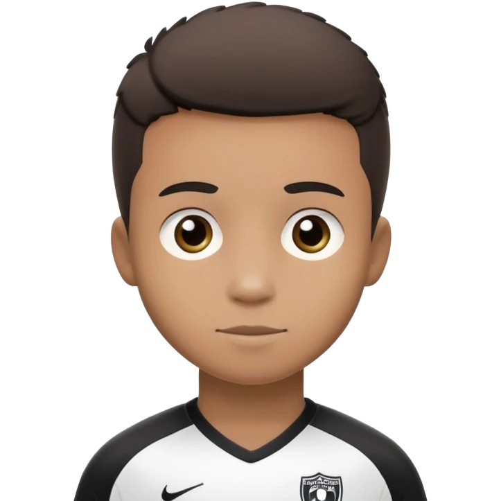 Cute cartoon soccer player wearing Angers SCO black and white jersey emoji