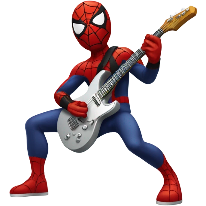 Spider-man playing electro guitar, Iroquois, punk emoji