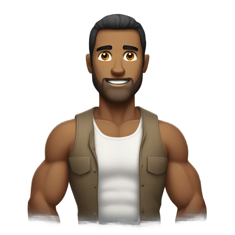 Homme cheveux long avec corp  emoji