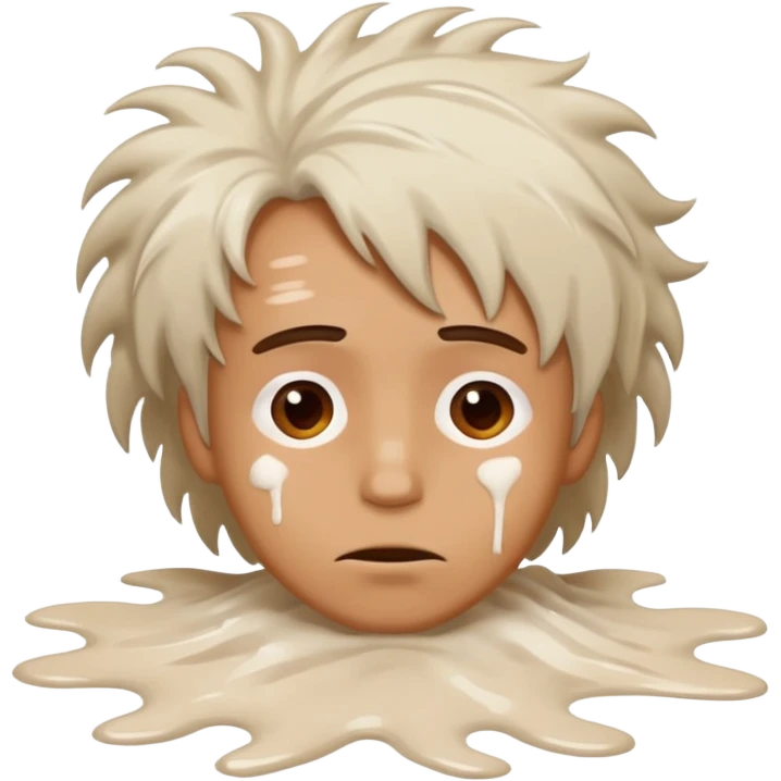 Man on the floor exhausted covered in white lotion emoji