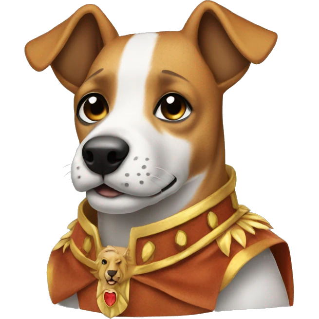 a jack russel wearing a lion costume emoji