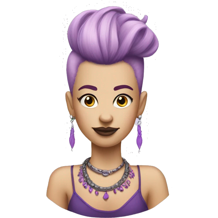 Pale Lady Mohawk pink purple tatto minus earings emoji