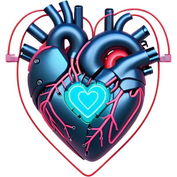 neon cyberpunk style heart emoji