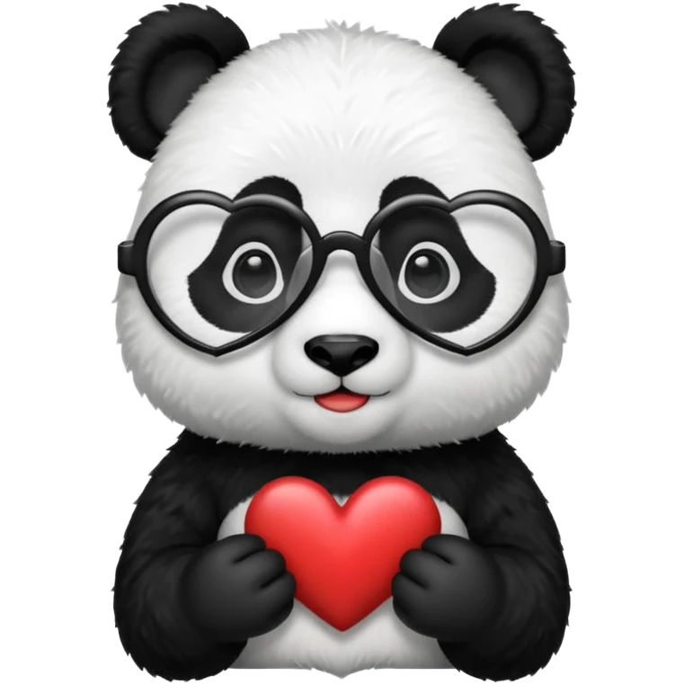 Panda with heart glasses emoji