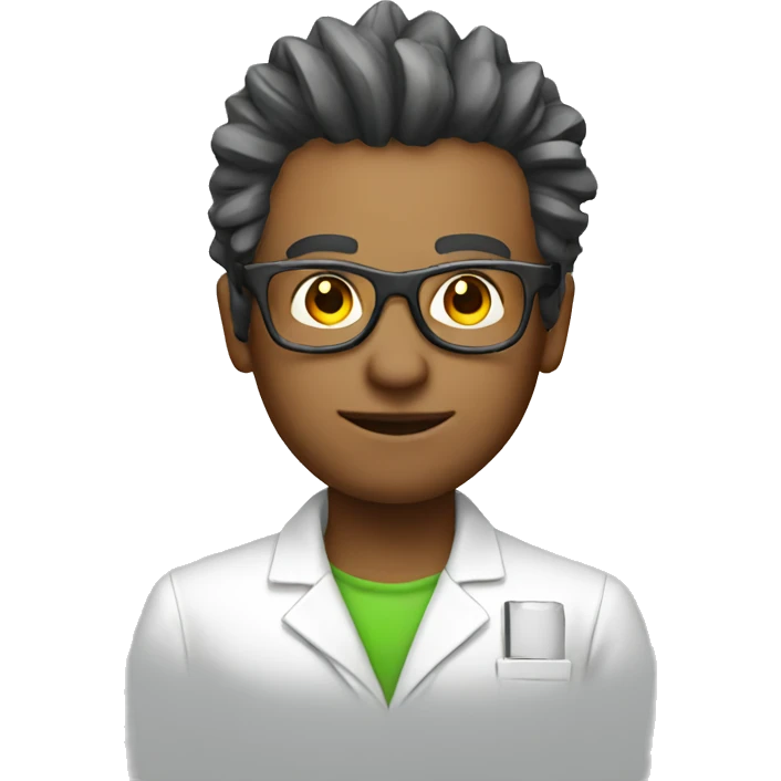 Punk male scientist with glasses emoji