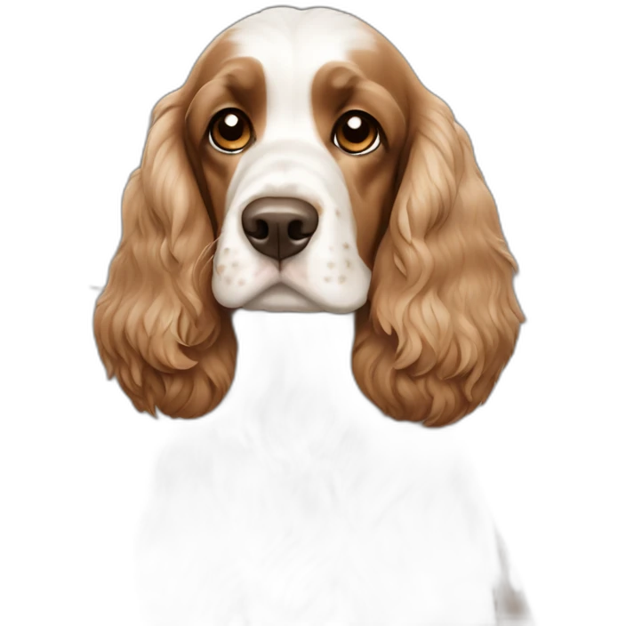 Cocker Spaniel white brown emoji