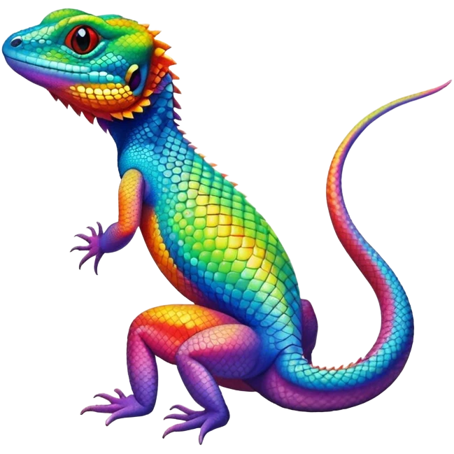 Rainbow lizard emoji