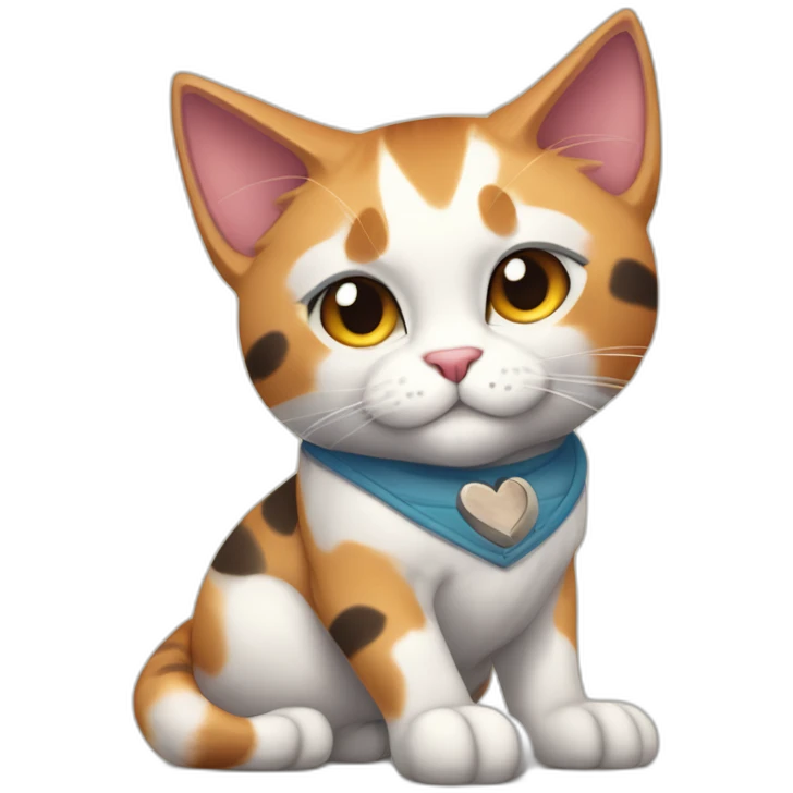 Purradise Meowscles is a muscular and humanoid calico cat in summer clothes. He has a heart with "Lynx" written inside of it tattooed on his right bicep. emoji