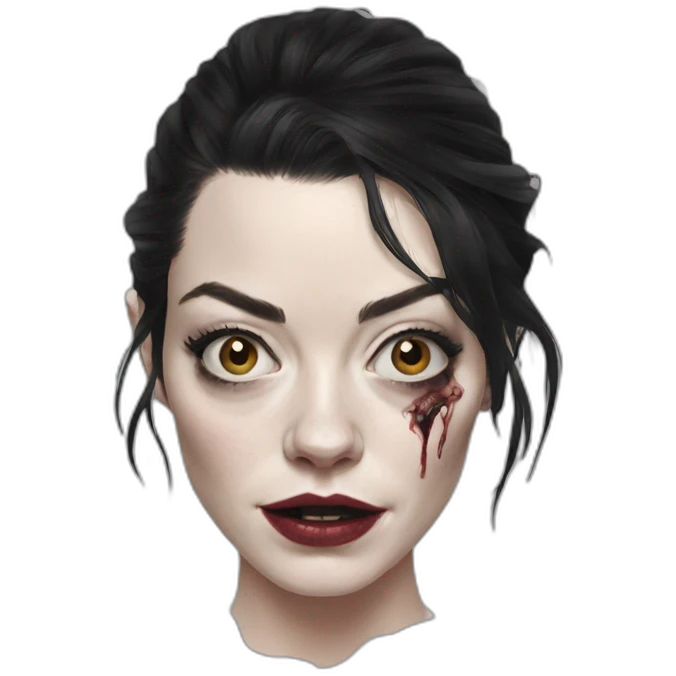 emma stone zombie black hair emoji