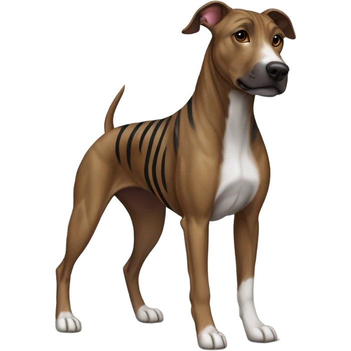 Pitbull greyhound mix brindle  emoji