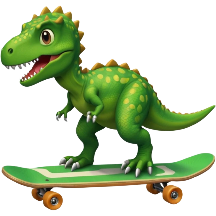 Dinosaur on a skateboard emoji