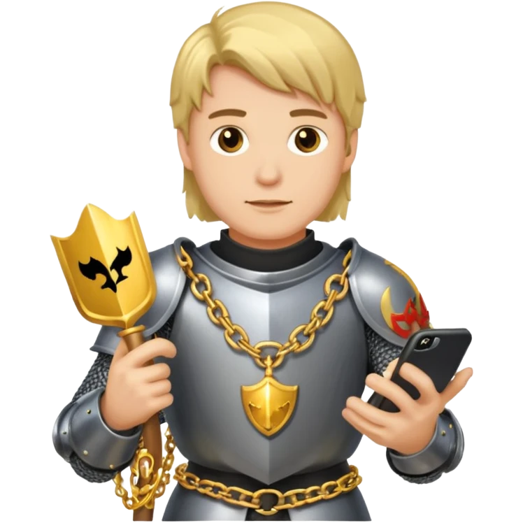 Knight gold chain phone emoji