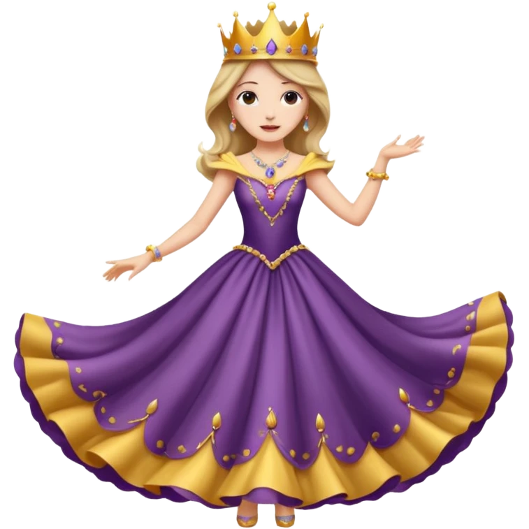 Fancy lady dancing with a crown emoji