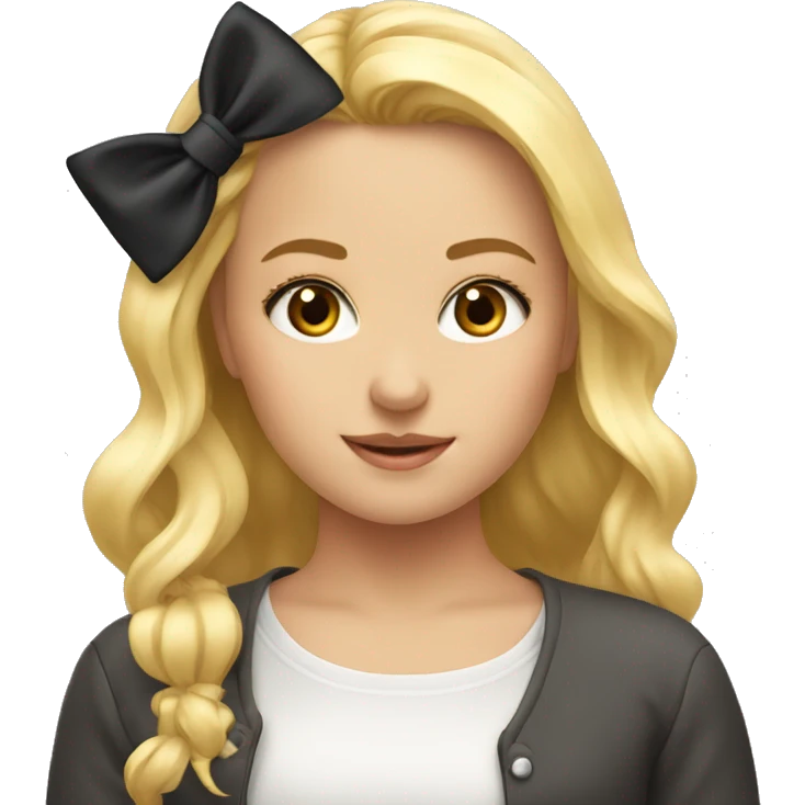 Cute bow on blonde girl emoji