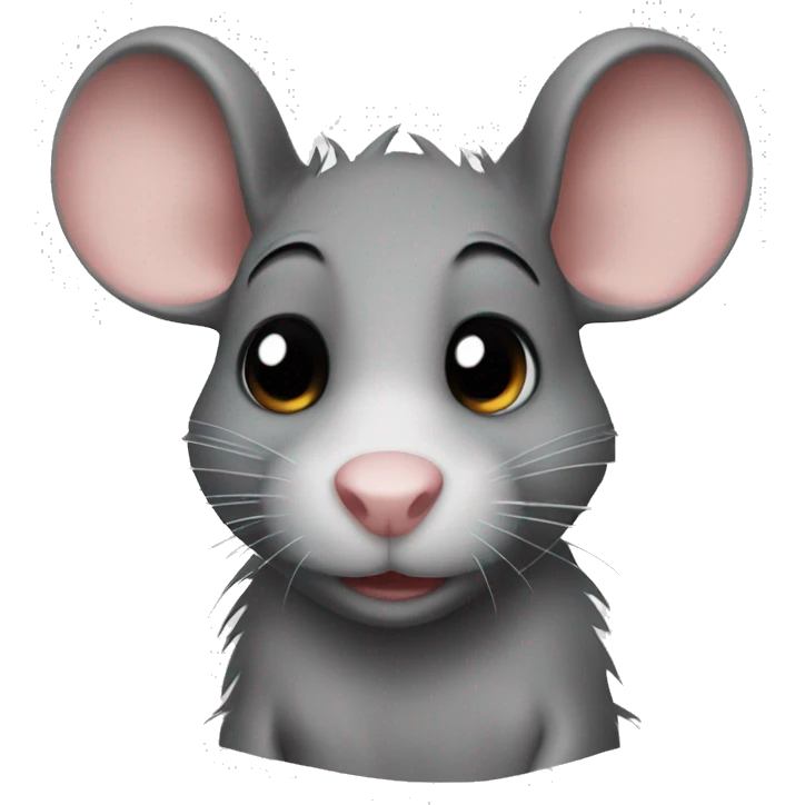 Rat with black eyes and black hair emoji