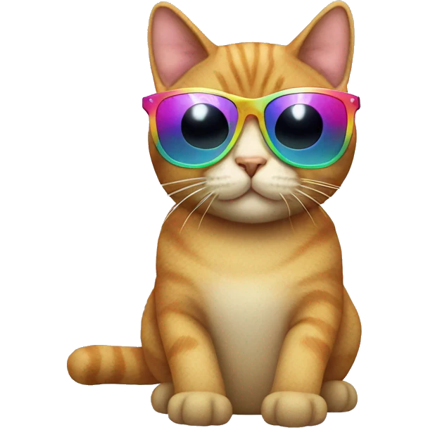 cat with sunglasses sparkle rainbow emoji