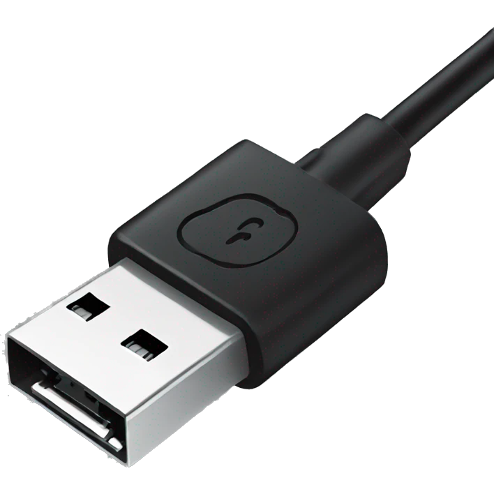 Black usb cable emoji