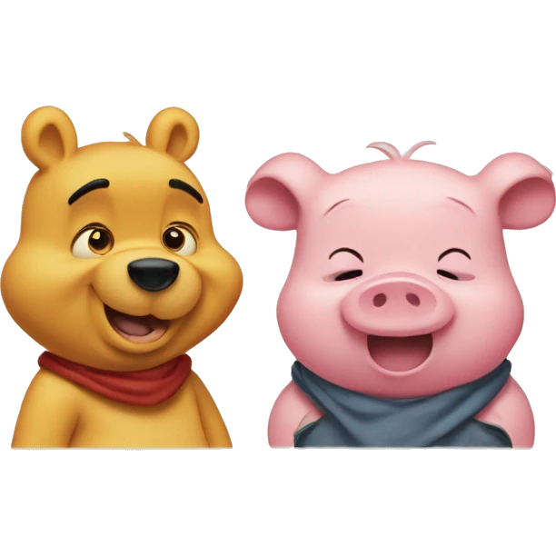 Whiny the Pooh and piglet  emoji
