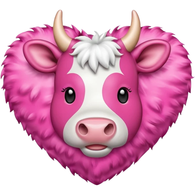Pink Cow print heart emoji