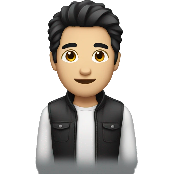 Male with black hair  emoji