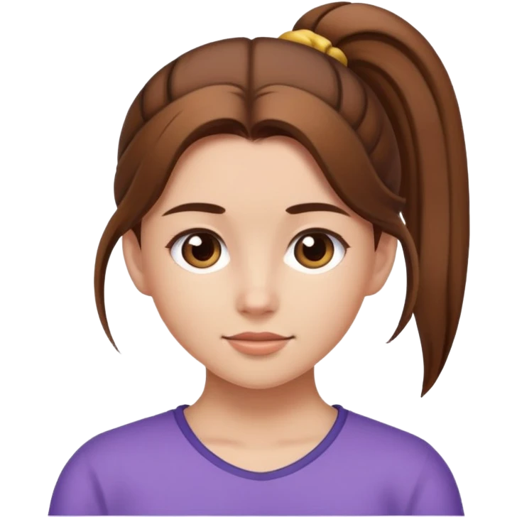 girl with brown hair and ponytail emoji