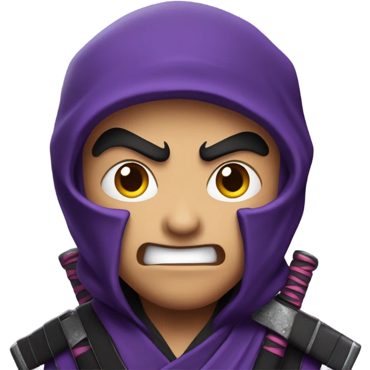 bad ninja, with purple katanas emoji