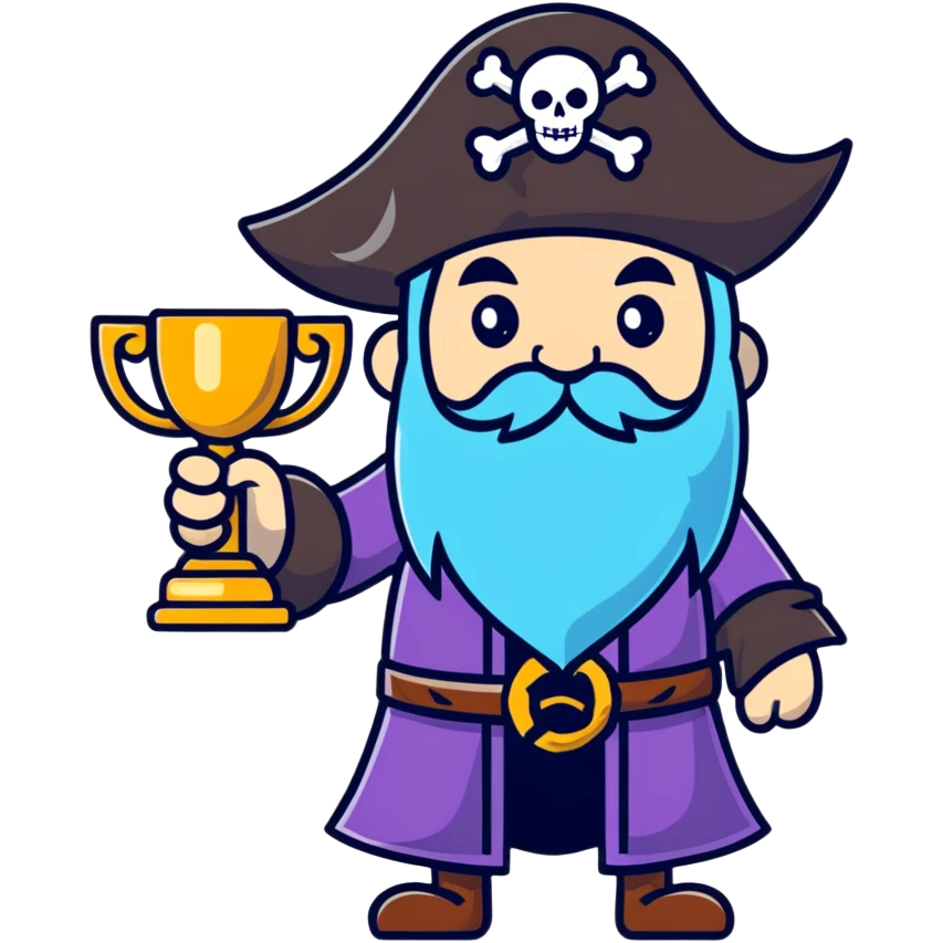 pirate wizard winning a trophy emoji