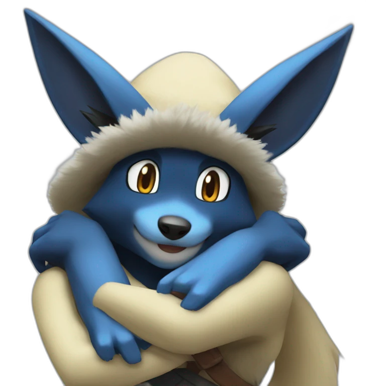 Lucario hug arcanin emoji