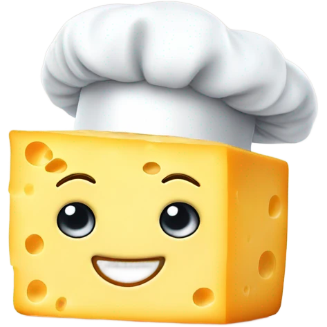 A block of cheese wearing a chefs hat? emoji