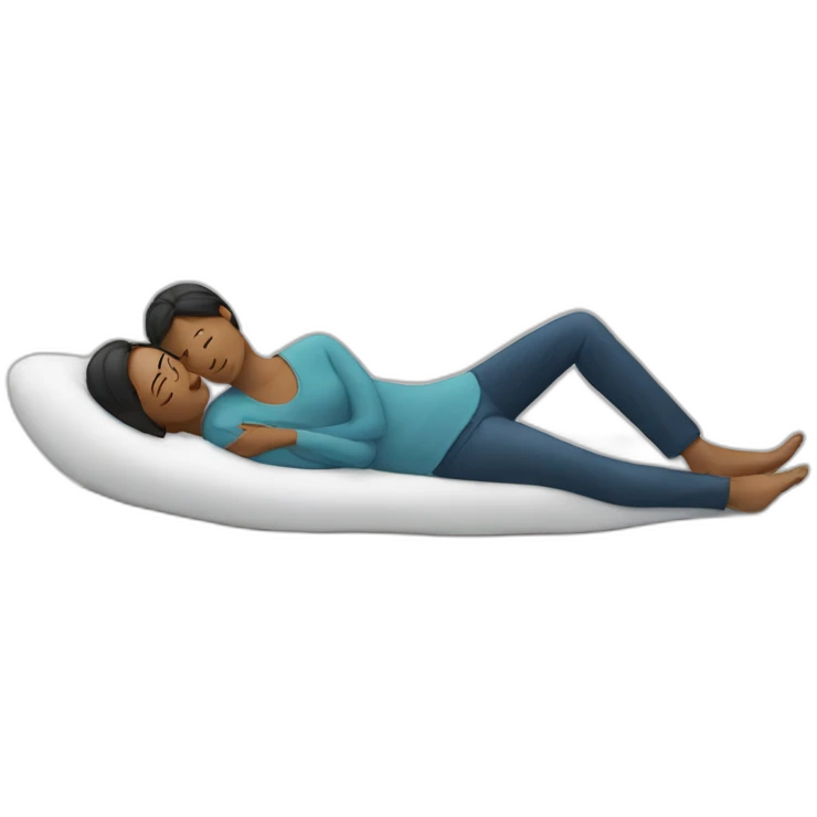 Woman laying down next to man emoji