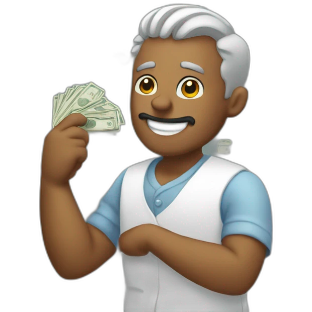 barber counting dollars emoji